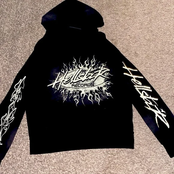 Sweaters | Black Hellstar Hoodie Size Large | Poshmark